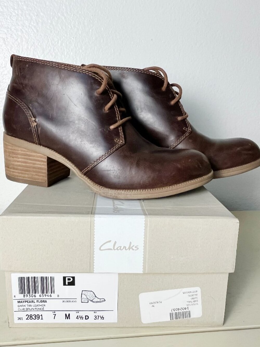 Clarks Maypearl Flora Leather Booties